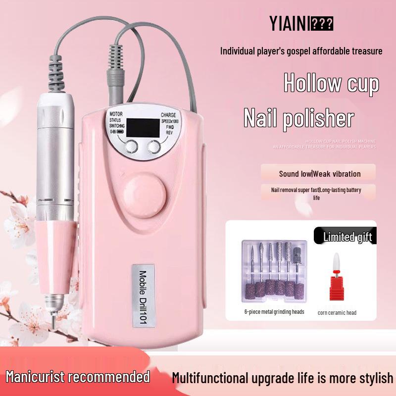 101 Portable Nail Salon Grinder: Rechargeable Tool for Nail Shaping, Polishing, Removal of Dead Skin and Nails
