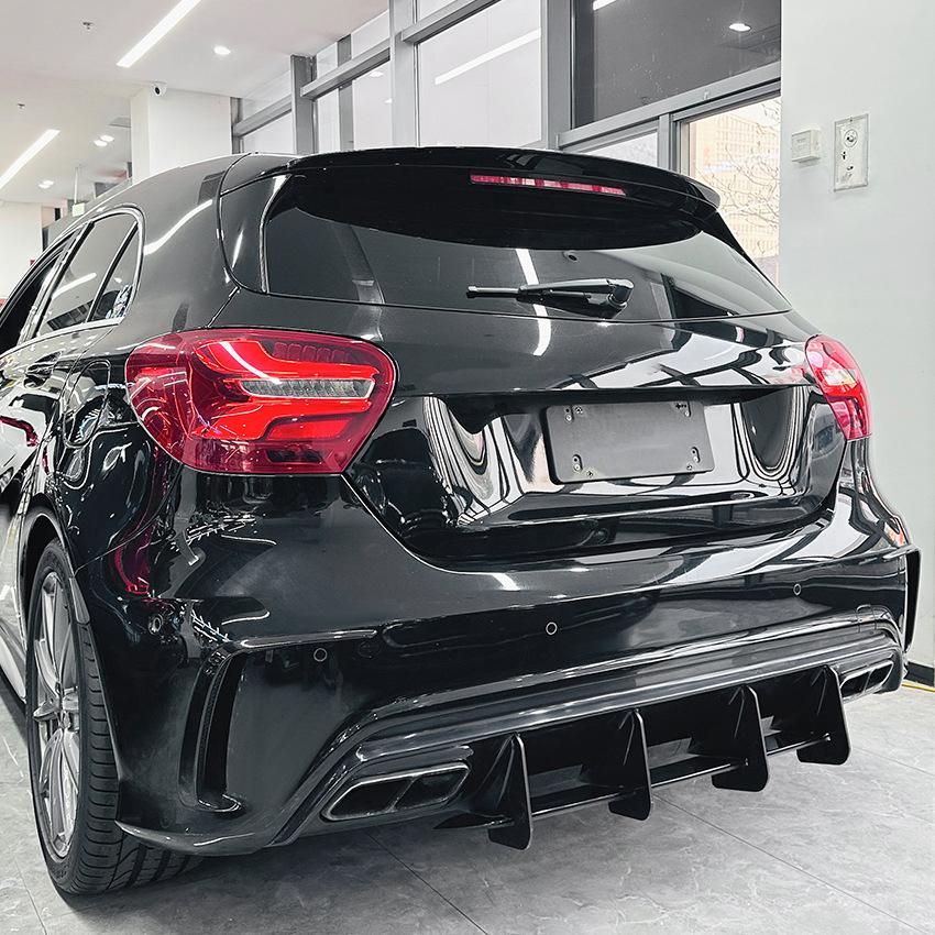 Car Rear Bumper Diffuser Lip Rear Side Splitters Spoiler Lip For Mercedes-Benz A-Class W176 A45 AMG 2013-2018 Body Kits Tuning