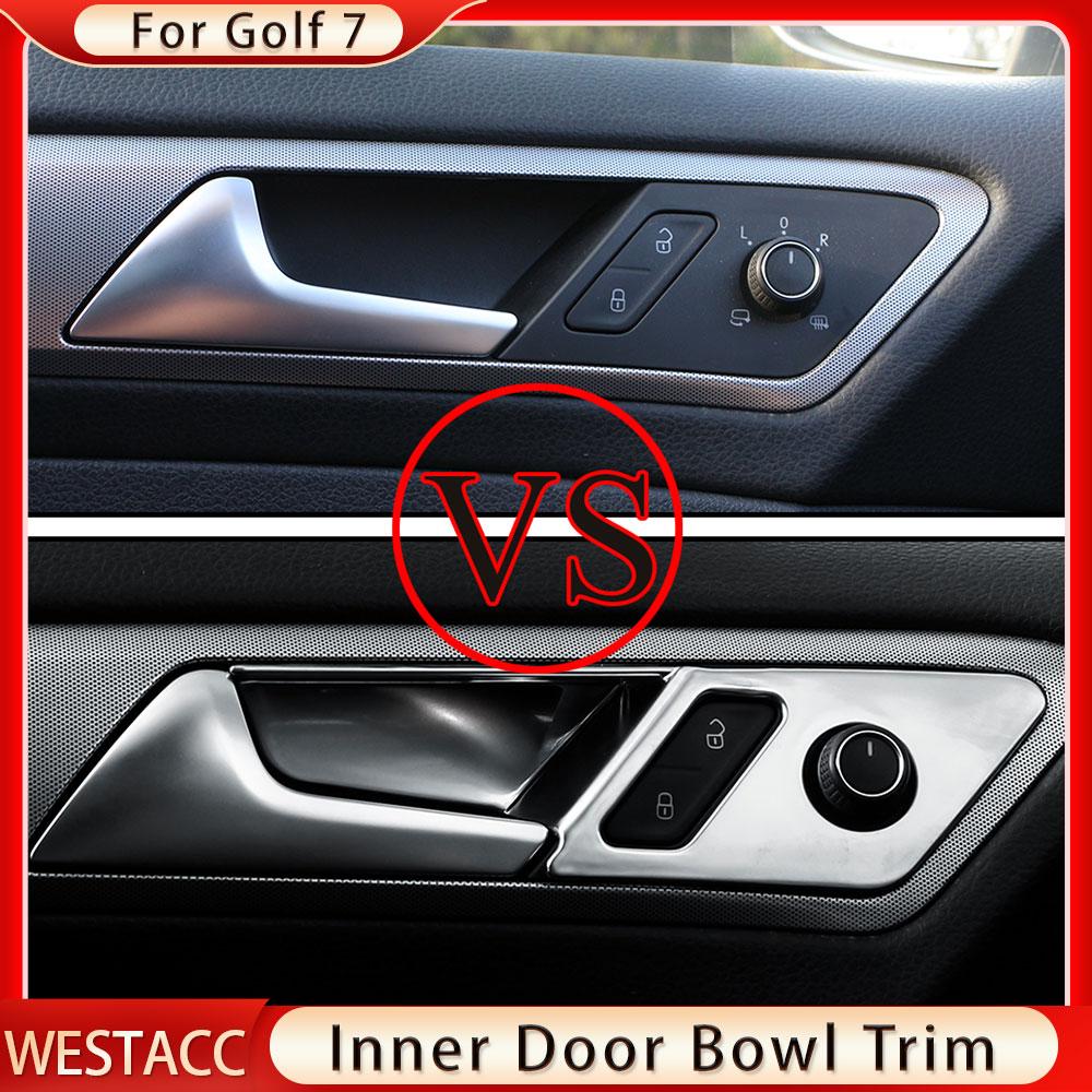 ABS Autotürgriff-Panel-Abdeckungsverkleidung für Volkswagen VW Golf 7 7.5 MK7 MK7.5 2013- Türsitzverriegelungsknopfpanel