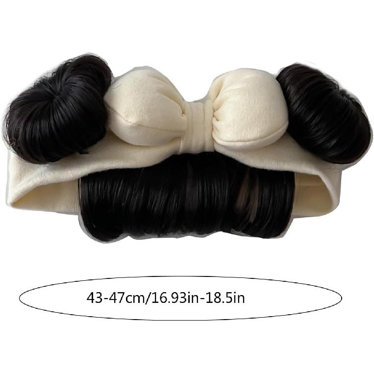 Baby Wig Bangs Headband Fashionable Bun Wig Hairpieces Solid Headwear Girls Hair Accessories for Newborns and Toddlers