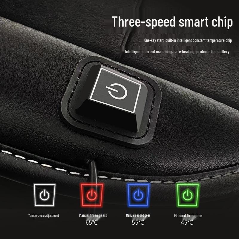 Graphene Heated Seat Cushion: Winter Plush Leather Electric Cover for Cars