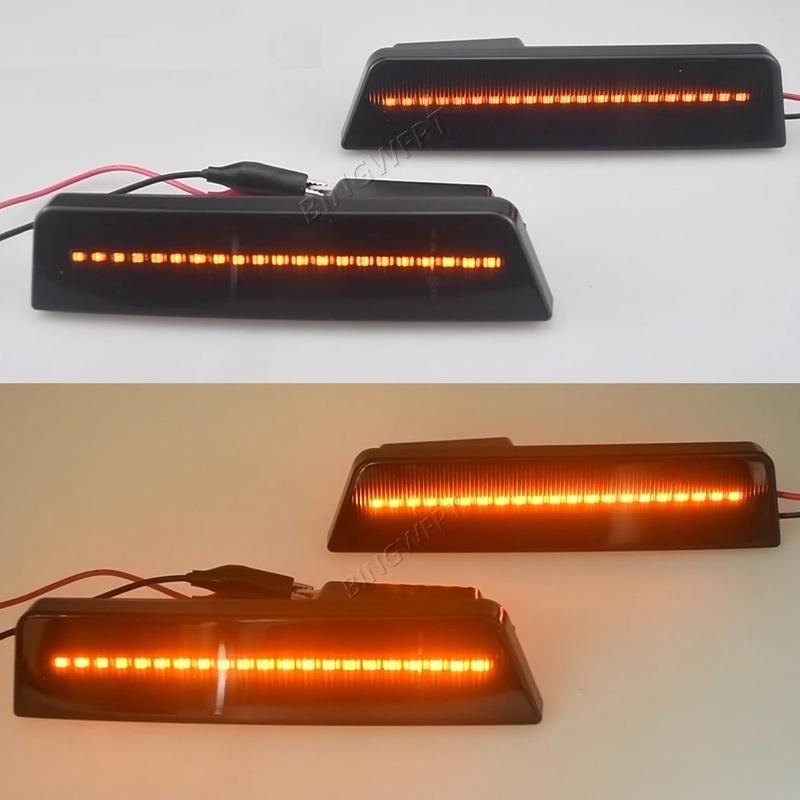 2PCS Turn Signal Side Marker Light For Dodge Challenger 2008-2014 For Dodge Charger 2011-2014 Sequential Flashing Dynamic LED