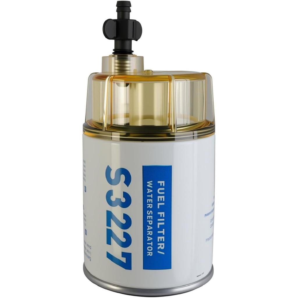 S3227 Fuel Filter Marine Fuel Water Separator With Clear Bowl Replacement For Marine Outboard Motor Mercury Replace# S3227 320R 490R-RAC-01 18-7948