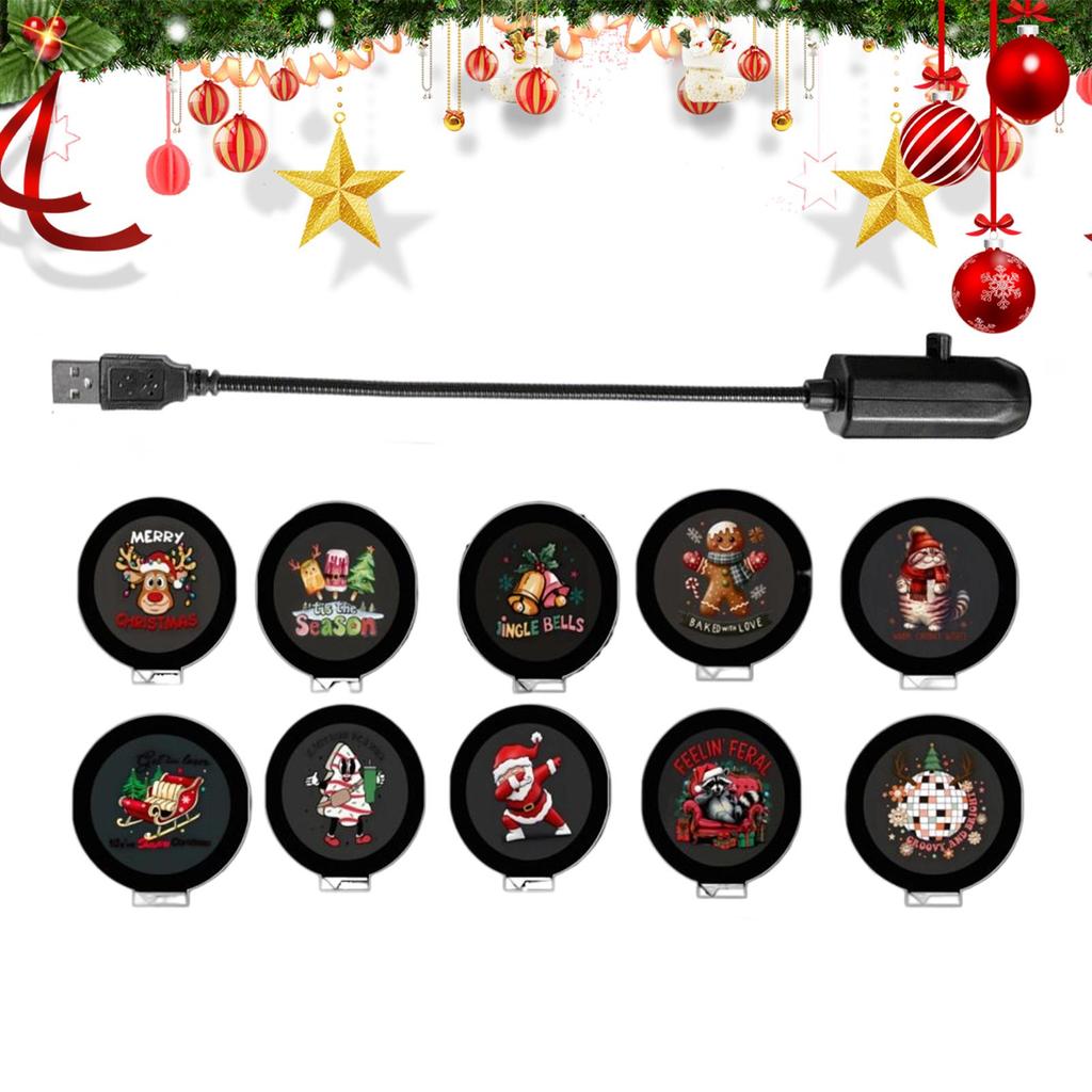 Christmas Projector Light USB 360 Degree Rotating LED Projector Lamp Switchable Pattern LED Projector Lamp For Room Ceiling