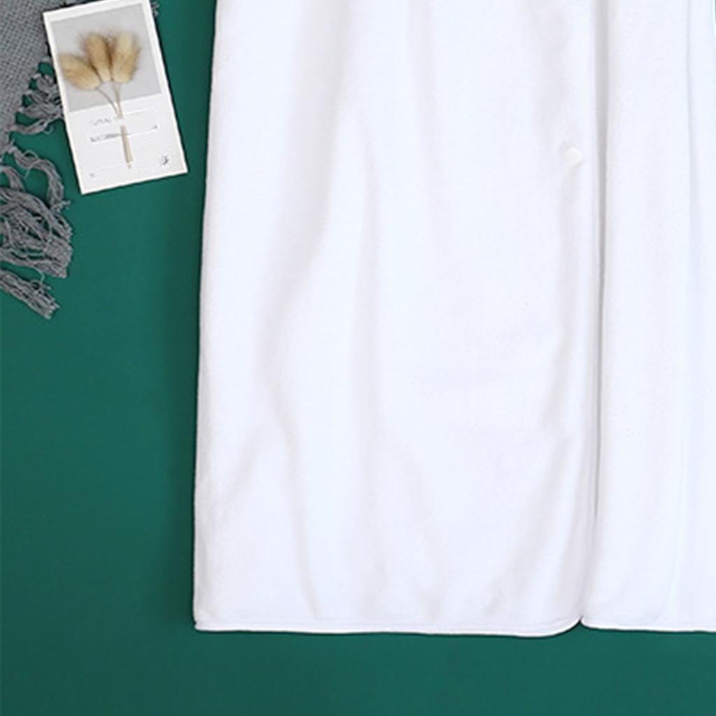 5 Stück Schönheitssalon Handtücher Mikrofaser Bett Handtücher Bademantel Duschhaube Kissenhandtücher Brusttuch Badetücher Weiß