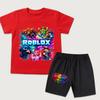 Game Character Cartoon Printed Kids T-shirt and Shorts 2 Piece Set Summer Casual Outfit for Boys and Girls Childrens Clothing