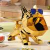 Polygonal Bulldog Storage Tray Ornament - Electroplated Resin Dog Sculpture