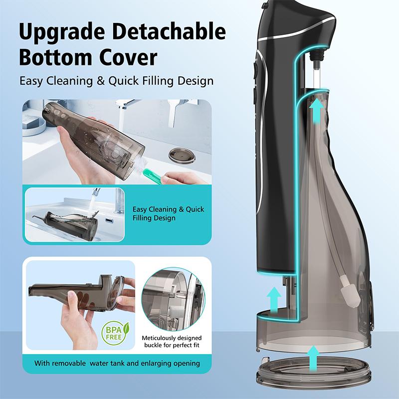 Ústní irigátor Water Flosser Přenosný dentální vodní paprsek 300ml vodní nádržka na čištění zubů USB dobíjecí voděodolný