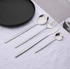 24 stk skinnende sølv servise i rustfritt stål bestikksett gafler Kniver skjeer Kjøkken middagssett Familie servisesett Service for 6