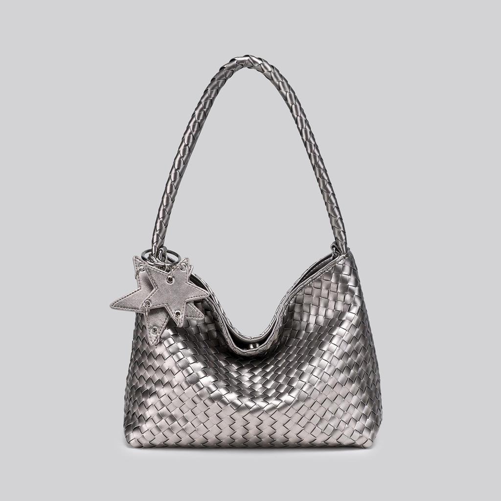 Summer 2026 Woven Texture Shoulder Bag: Large Capacity, Daily Commute Essential, Versatile Fashion for Mother and Daughter