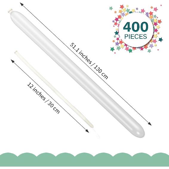 400 Pieces 260 Balloons Clear Clown 260Q Balloon Long Latex Twisting Animal Balloons for Birthday Party Decorations (Clear)