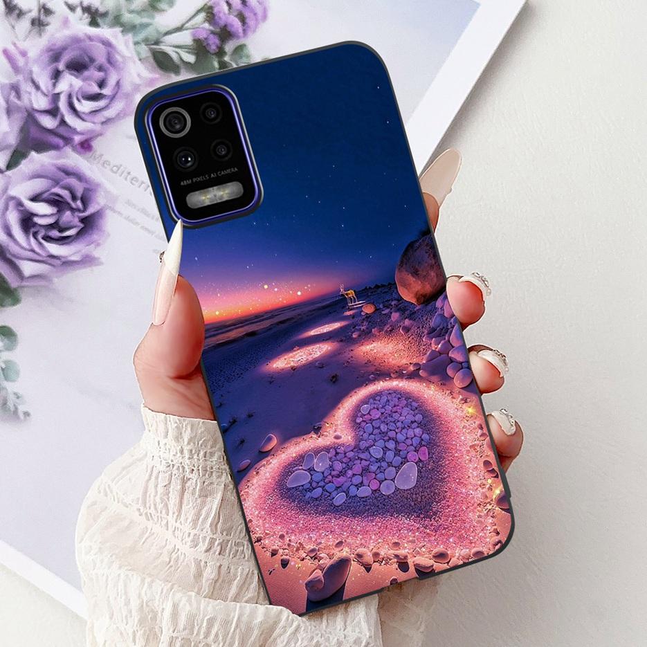 For LG K52 K62 2020 Case LM-K520 LM-K525 Stylish Love Heart Painted Cover Soft TPU Phone Case For LG K62 K 52 LGK52 LGK62 Fundas