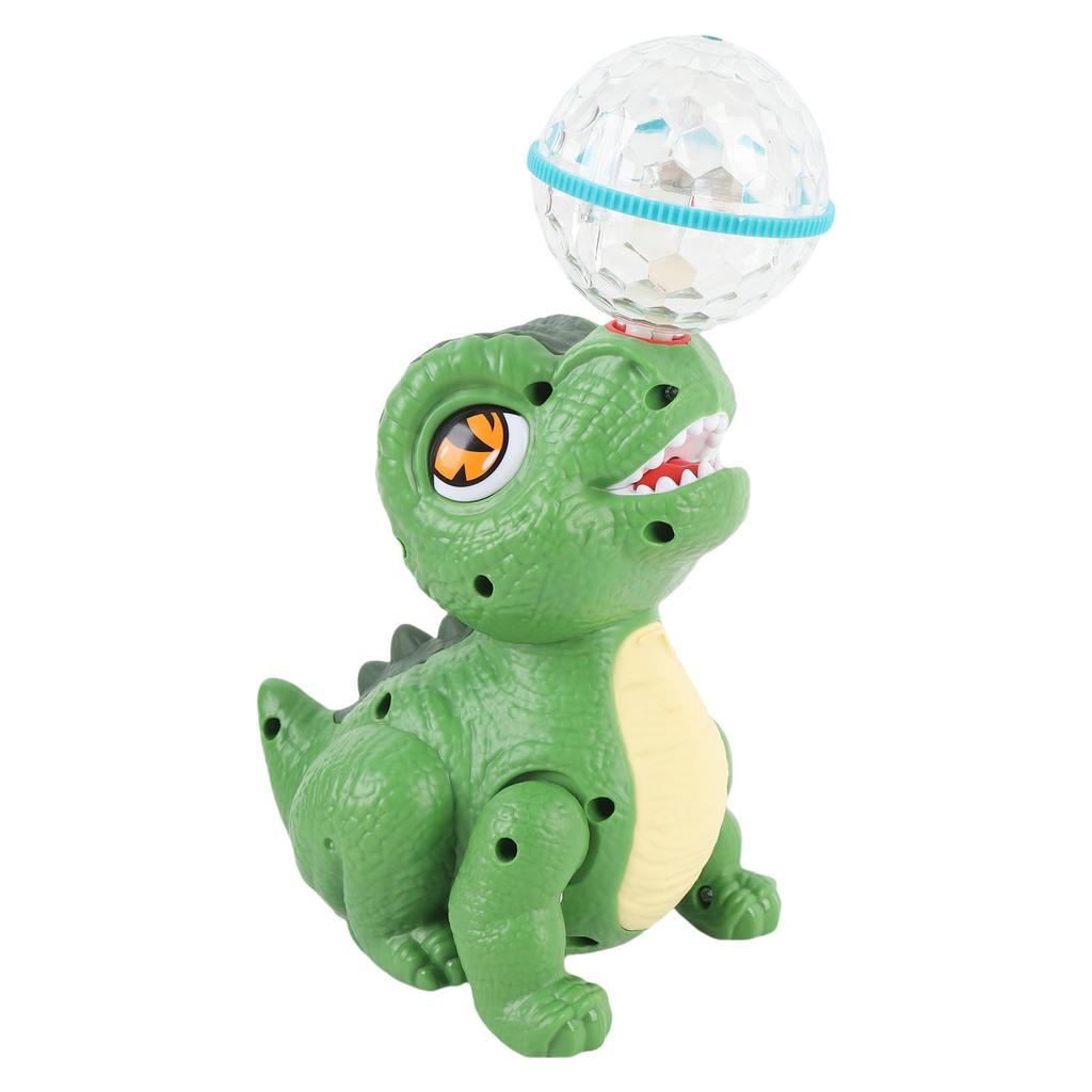 Elektryczna zabawka dinozaur z obracającą się kulą na górze, interaktywna zabawka dinozaur z muzyką i światłem dla dzieci