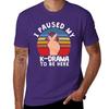 I paused my K-Drama to be here, KDrama T-Shirt korean fashion boys whites Men's t-shirts