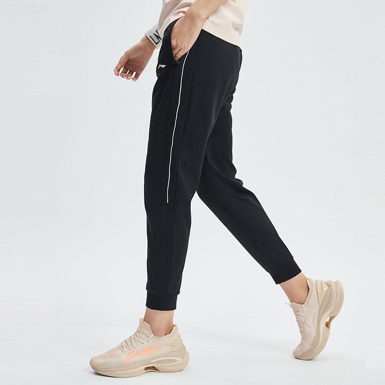 Li Ning Comprehensive Training Series Casual Ice Feel Moisture Wicking Cuffed Sports Pants Women pants Black AKLR448-1