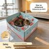 Foldable Portable Disposable Cat Litter Box for Travel – Large Capacity, Pink, for Lazy Owners & Fat Cats