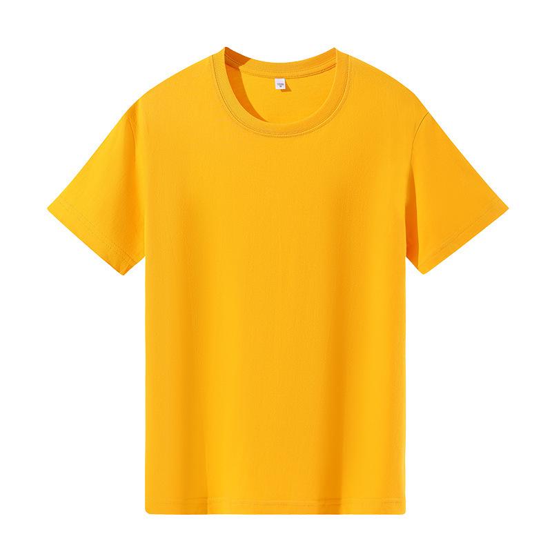 Unisex 180g Combed Cotton Round Neck T-shirt, Short Sleeve, Plain Color, Logo Print, Base Layer Shirt