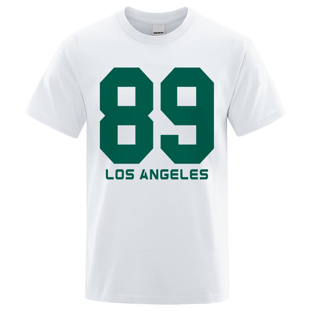 

Hip Hop Street 89 Los Angeles T-Shirts Men Luxury Brand Loose Casual Short Sleeve Summer Tshirt Breathable Cotton Tops S