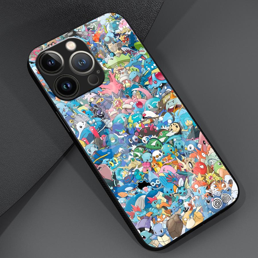 Pokemon Pikachu Phone Cover Glass Case for iPhone 17 Pro Max 11 Air 12 8 16 XR 14 13 15 Plus