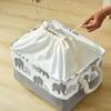 1pc Storage Basket with Drawstring Closure, Collapsible Storage Basket, Clothes Organiser, Sundry Organiser, Elephant Pattern Storage Basket