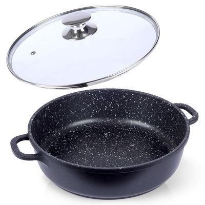 Orion GRANDE 28 cm Gusseisen-Pfanne mit Deckel und Granit-Antihaftbeschichtung (4.3L)