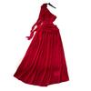 Holiday style dress summer new celebrity three-dimensional flower slanted collar off the shoulder sleeveless waist hanging big swing dress