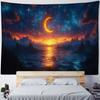 Dreamy Starry Sky Landscape Tapestries Moon Stars Hippie Home Decor Bedroom Dormitory Wall Hangings Artistic Backgrounds