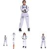 Vibrant Orange And White Astronaut Costume For Adults Kids And Unisex Performance Wear