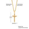 Vnox Cross Necklace for Men Women,Catholicism Jesus Pendant,Gold Color Stainless Steel Unisex Collar,Church Prayer Faith Jewelry