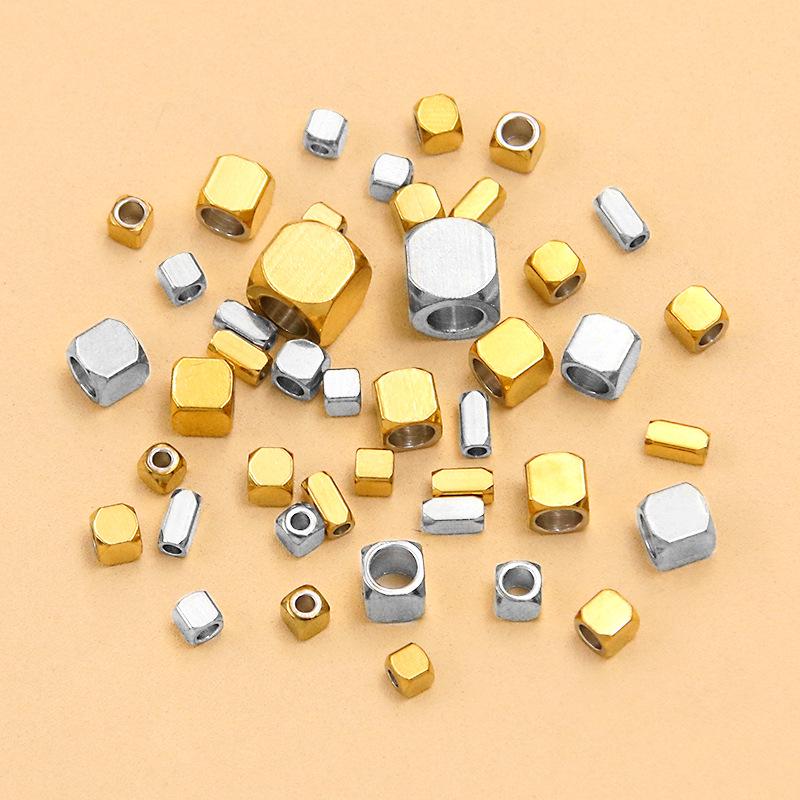 Gold & Stainless Steel Spacer Beads - 2 Colors, 6 Sizes - Rectangular Jewelry Accessories for Necklaces & Bracelets