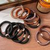 5pcs/set Hair Tie Woven Braided Twisted Elastic Hair Band Golden Color Button Ponytail Holder Rubber Band Women Hair Accessories