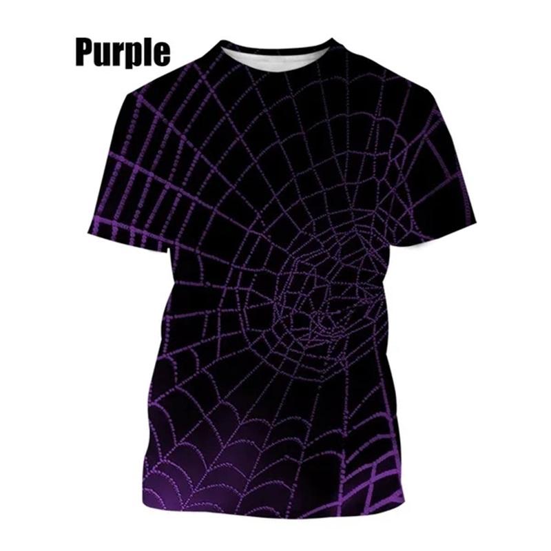 Fashion 3d Printing Spider Web T Shirt For Men Summer Short-sleeved Casual Hip-hop Funny Tees Tops Streetwear Tshirts