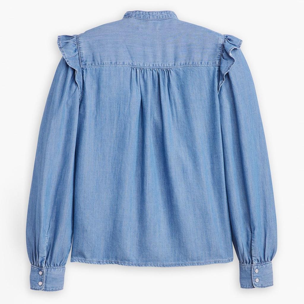 Levi's GIANNA Band Collar Ruffle Blouse Long Sleeve Women's A8688-0013 US M