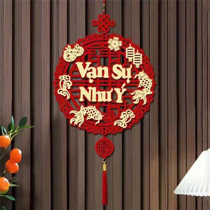 AEE2-Vietnamese Text Decoration Spring Festival Pendant New Year Decoration Living Room Bow Pendant