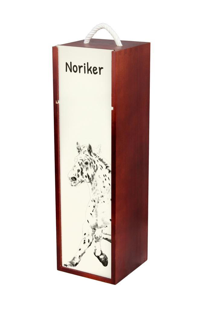 Noriker - Wine Box with a Horse, Alcohol Box with Graphics, Personalized Gift Box from the Art-Dog Brand