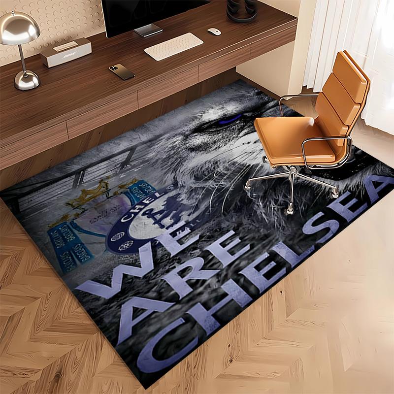 1pc Chelsea FC logo Print Area Rug - Soft, Washable Non-Slip Indoor Mat, Living Room, Home Office Decorative Rug,Office Decorative