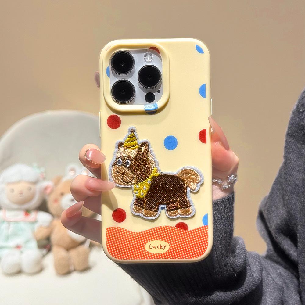Applicable to Apple 16/17Promax mobile phone case Cartoon ins soft case iPhone15/14 versatile protective case 13