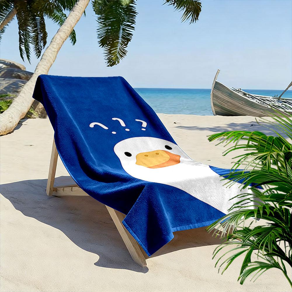 Curious Goose with Blue Background Beach Towel Quick-drying for Travel Outdoor Sports Jogging Beach and Swimming