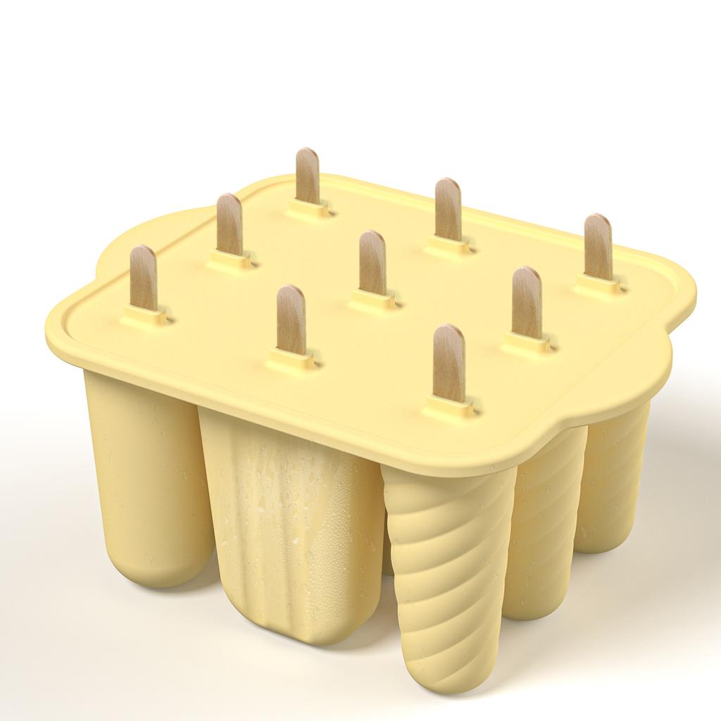 Nowe Formy do Lodów na Patyku Silikonowe 12 Sztuk Tacki do Lodów na Patyku do Zamrażarki Domowe Formy do Lodów na Patyku z 50 Sztukami Patyczków do Lodów