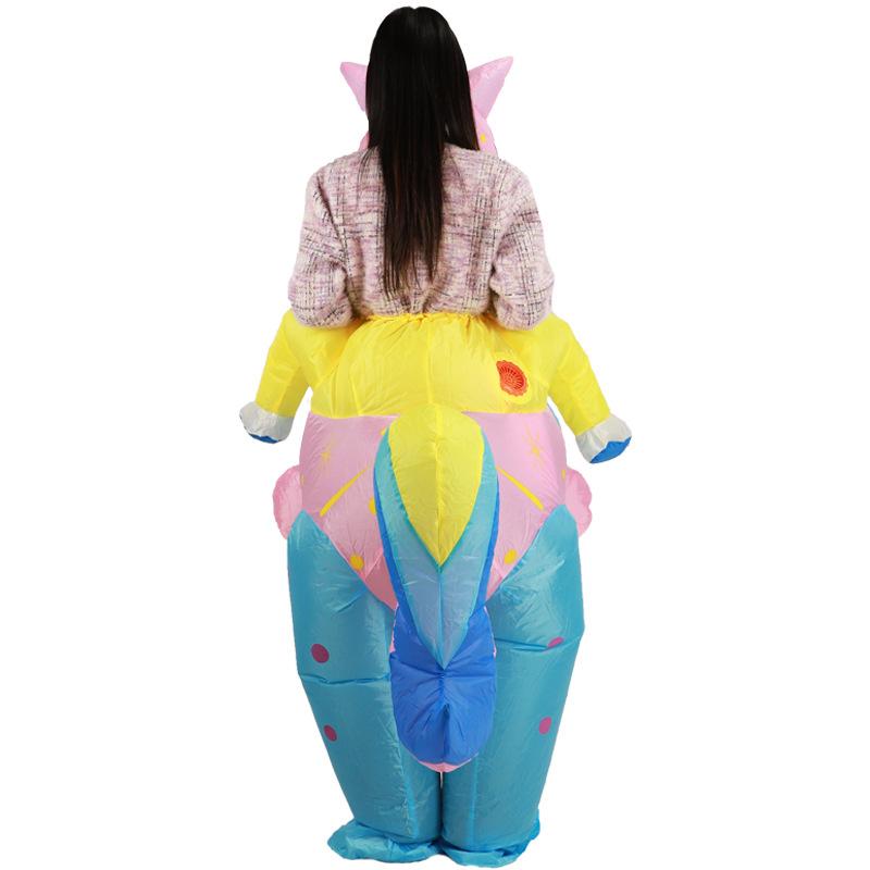 Halloween Colorful Horse Mount Costume Cartoon Party Christmas Walking Meteor Unicorn Inflatable Suit Meteor unicorn inflatable suit 150-190cm