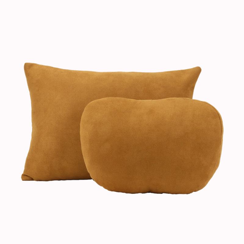 Car Suede Neck and Waist Pillow Set