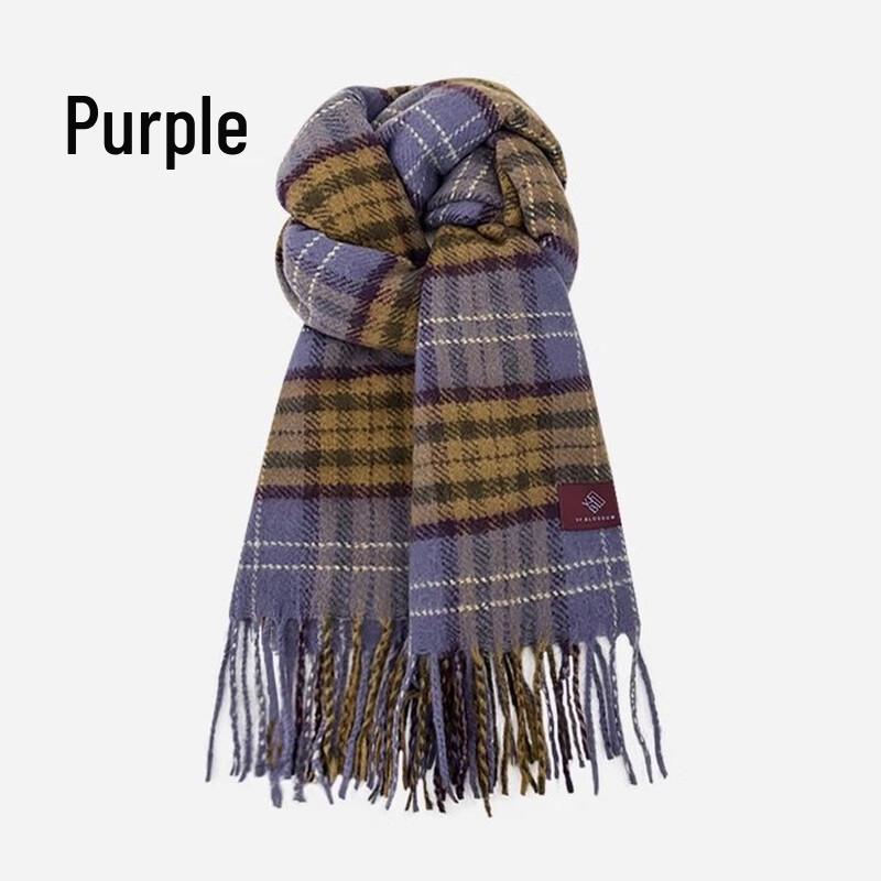 

Женский ретро клетчатый шарф с кисточками One Size