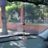 Auto-Rückspiegel-Anhänger Verstellbar Religiöser Perlenanhänger Steinperlen Taschenanhänger Christliches Geschenk für Familie Freunde