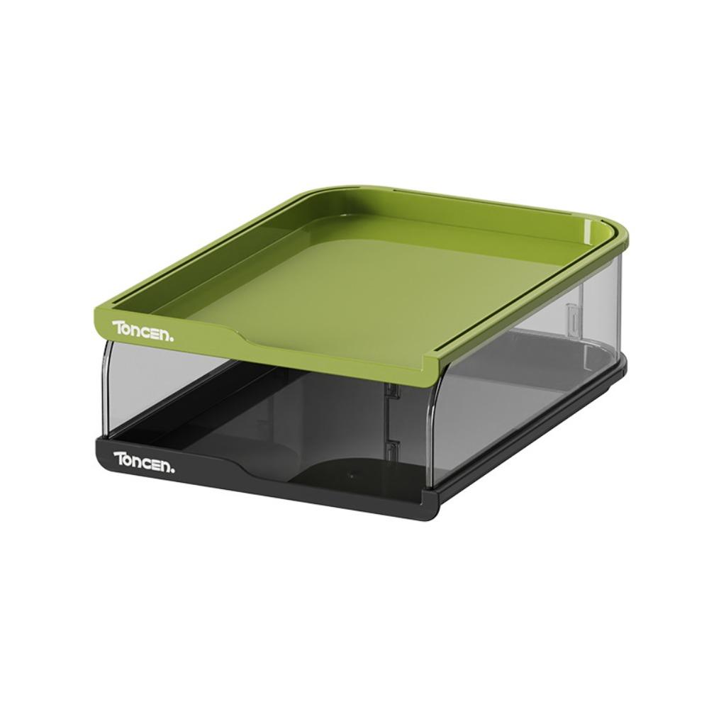 

Fashion PP Desktop File Storage Rack Stackable Horizontal File Shelf A4 Size Sturdy Storage Box Data Storage