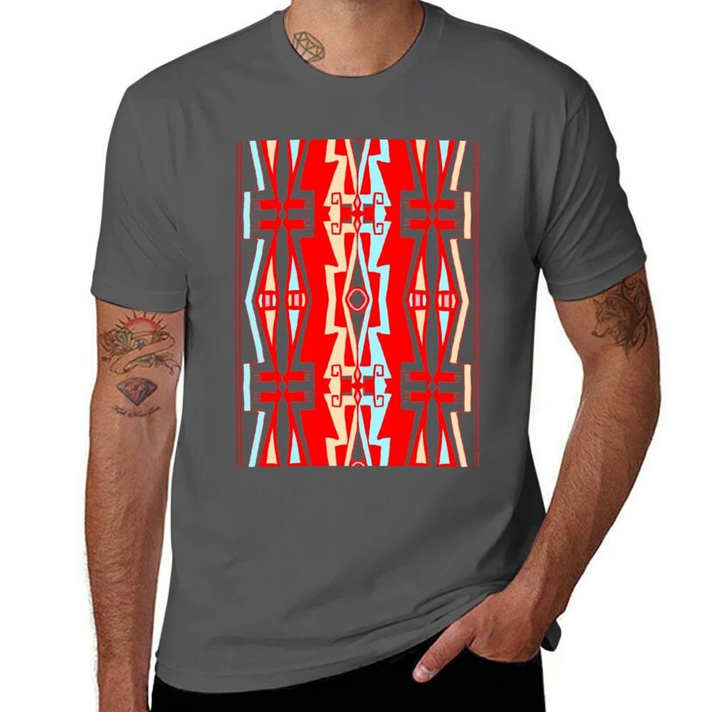 Anishinaabe Red Line Art 1 Tshirt Modern Style Print Tshirt