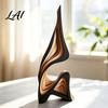 Decorazione Artistica in Legno Artigianale Scultura Astratta in Legno Statuetta Solida Minimalista Moderna per Soggiorno Pezzo di Valorizzazione Spazio Elegante Decorazione da Tavolo per Stanza,