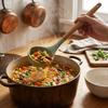 Silicone Wood‑handled  Ladle Solid Wood Ladle Kitchen  Scoop Serving Spoon  Cooking Stirring