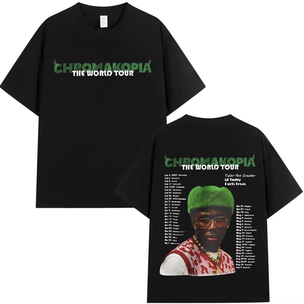 Tyler The Creator Chromakopia World Tour T Shirt Fashion Hip Hop T-shirts Fans Gift Men 2025  Loose Short Sleeves T-shirt