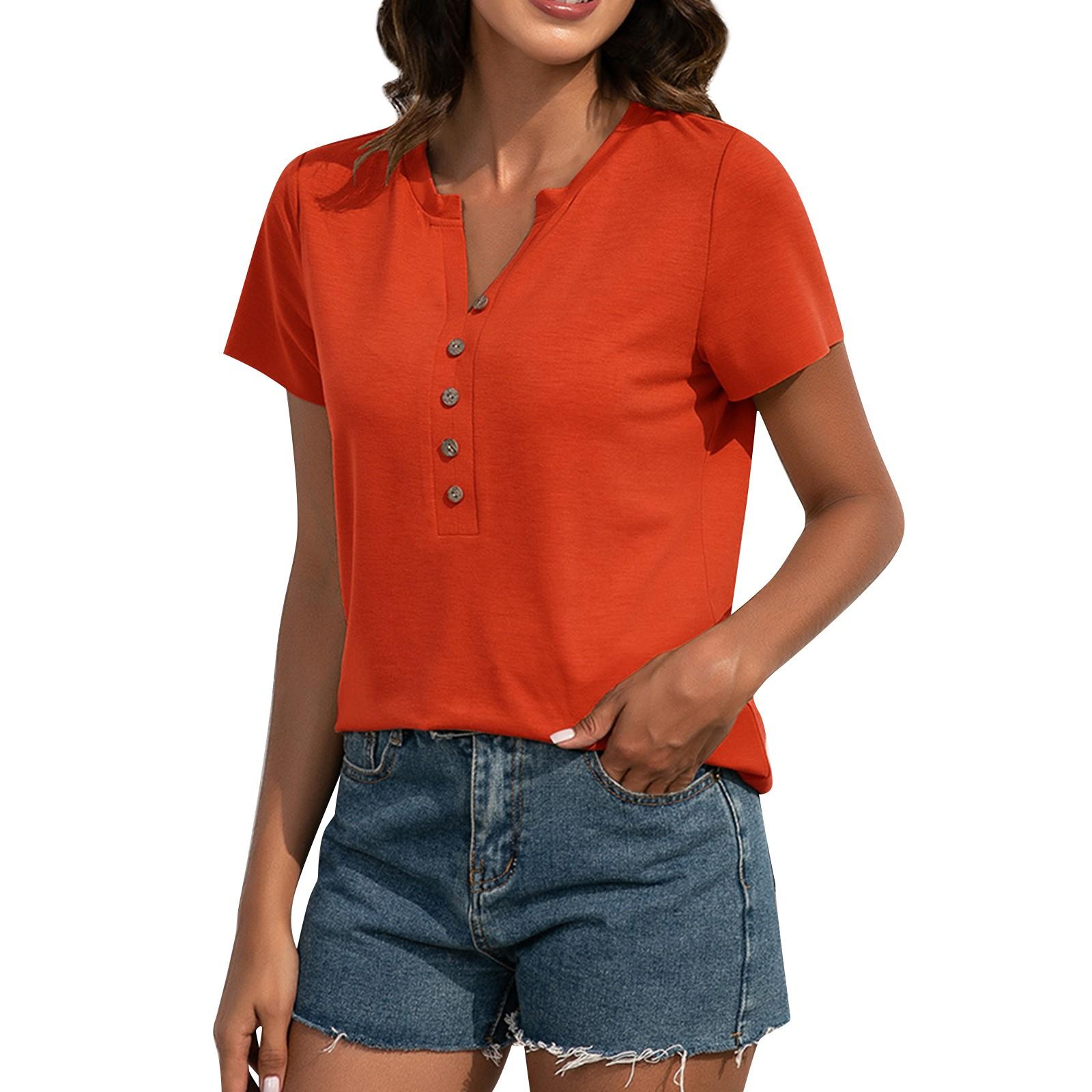 

Женский повседневный модный сексуальный пуловер с v-образным вырезом и короткими рукавами, однотонный вязаный топ на пуговицах XL