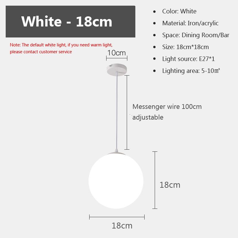 Moderne Pendelleuchten LED runde Kugel Projektlicht Verkaufsabteilung Restaurant Bar kreative weiße kugelförmige dekorative Beleuchtung